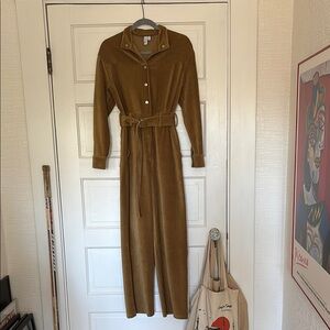 & Other Stories Brown Corduroy Belted Jumpsuit
